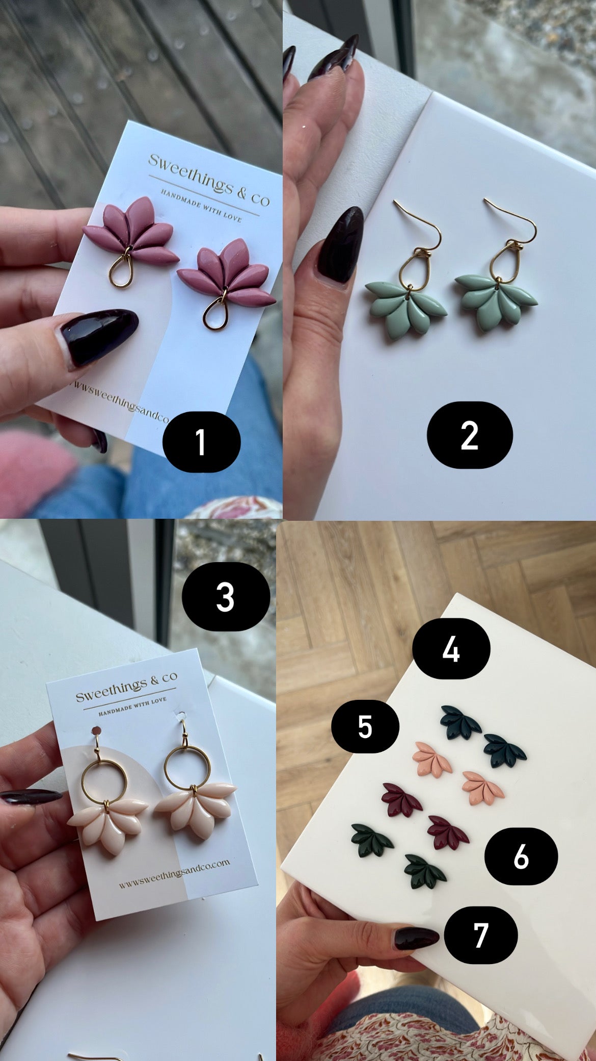 Boucles d’oreilles florales // Couleurs au choix