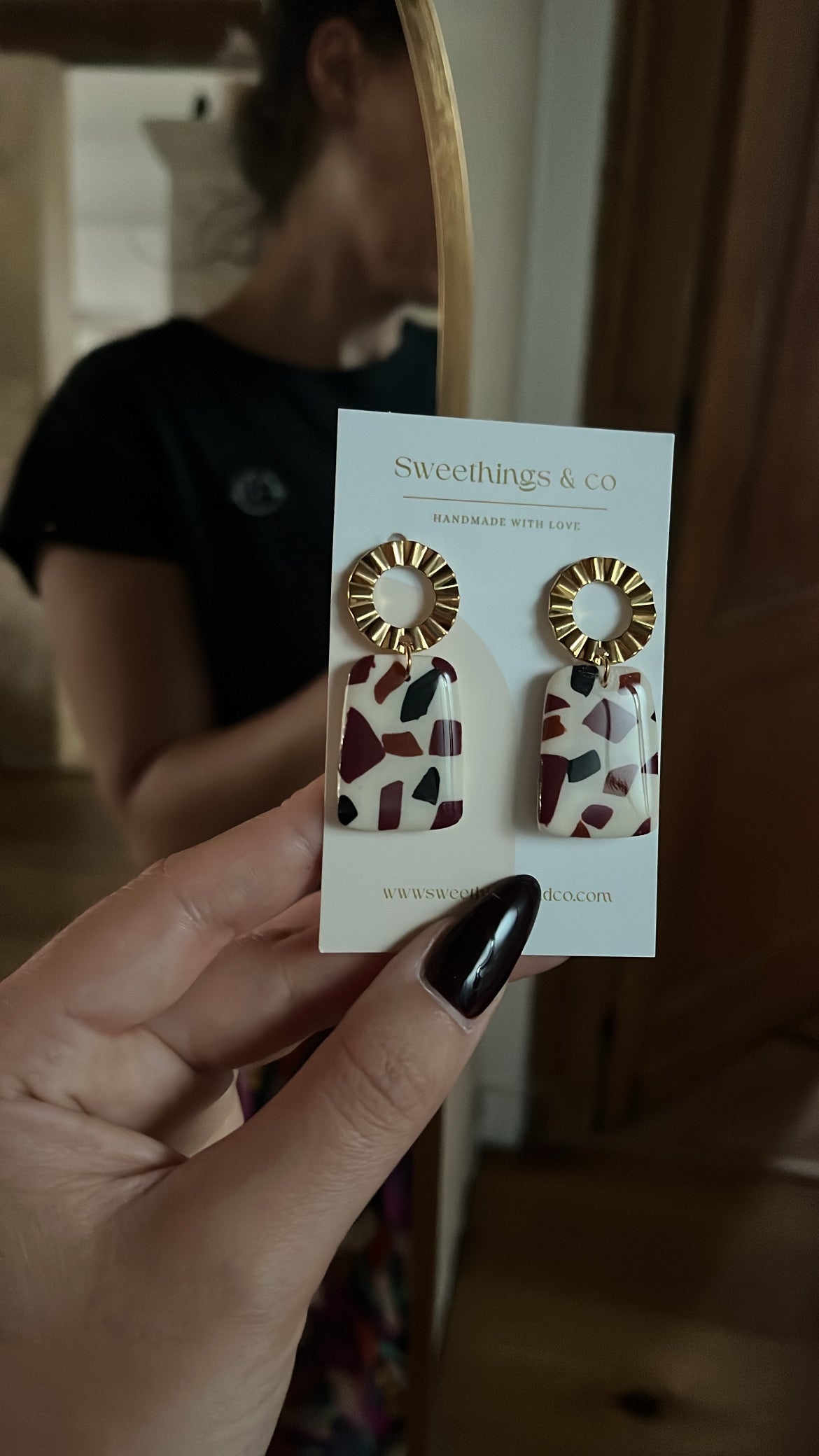 Boucles d’oreilles rondes Terrazzo
