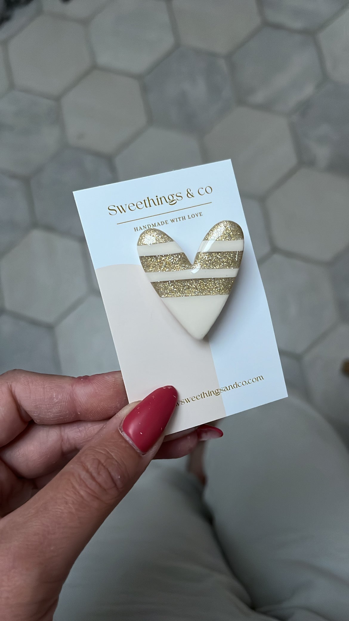 Broche poétique cœur