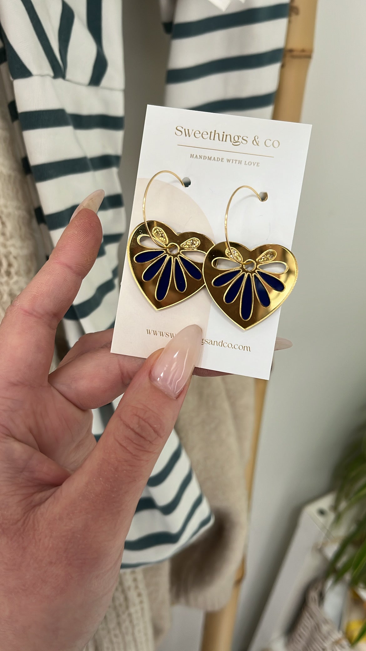 Creoles cœur Personnalisation # 1 : paillettes + couleur unie