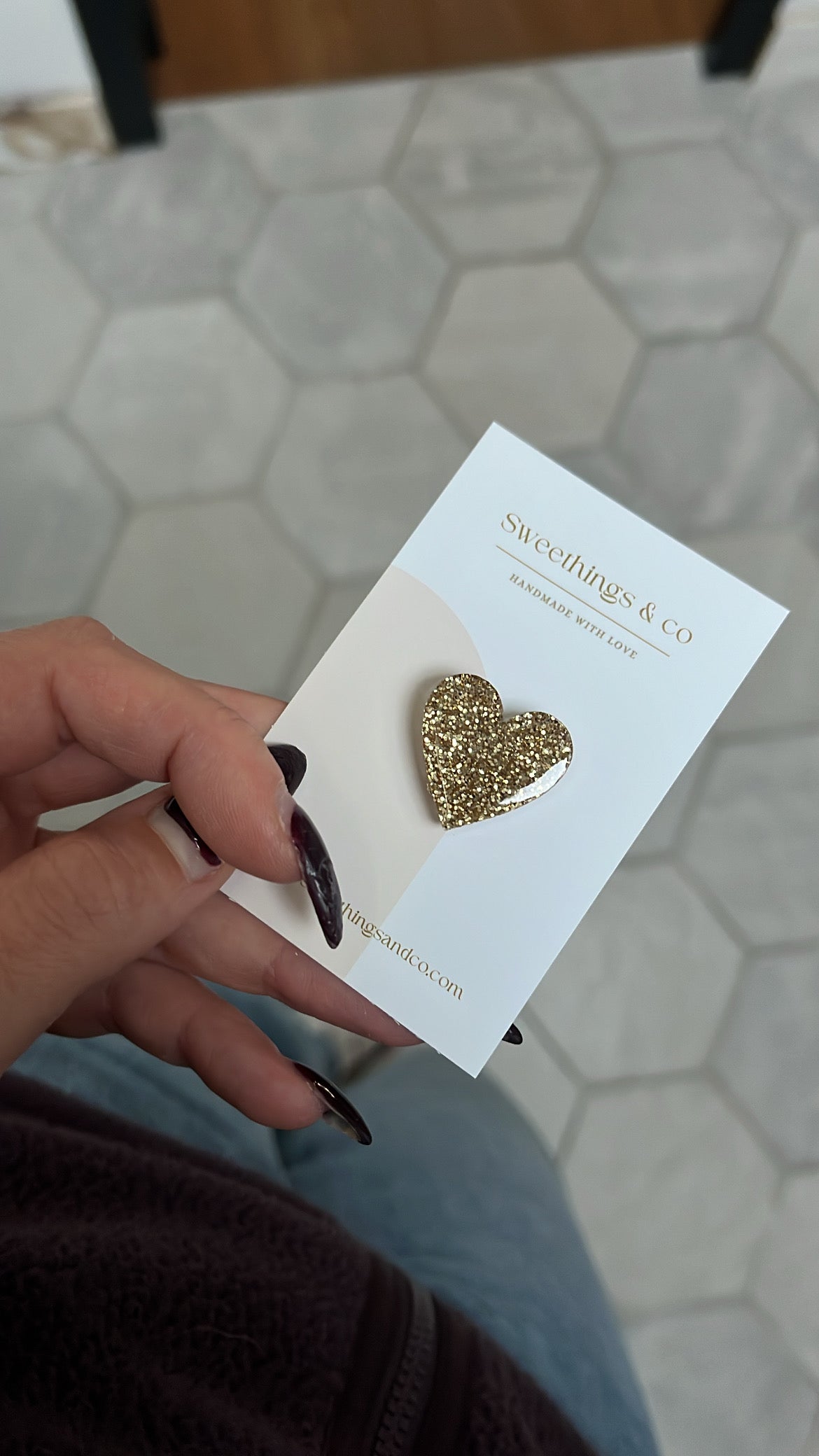 Broche poétique petit coeur