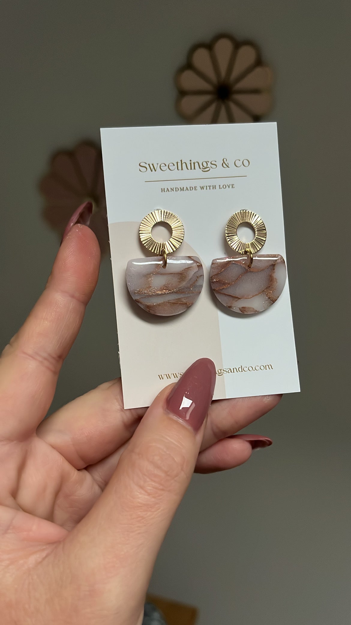 Boucles d’oreilles marbré