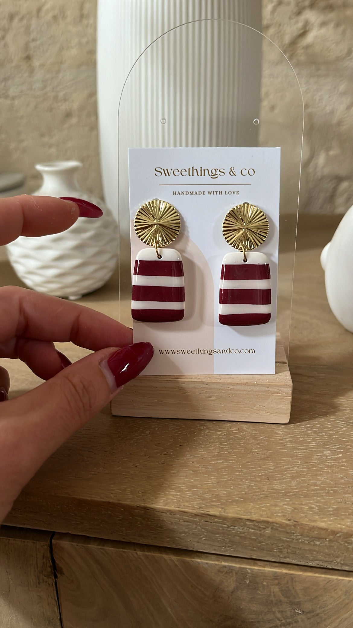 Boucles d’oreilles Bordeaux