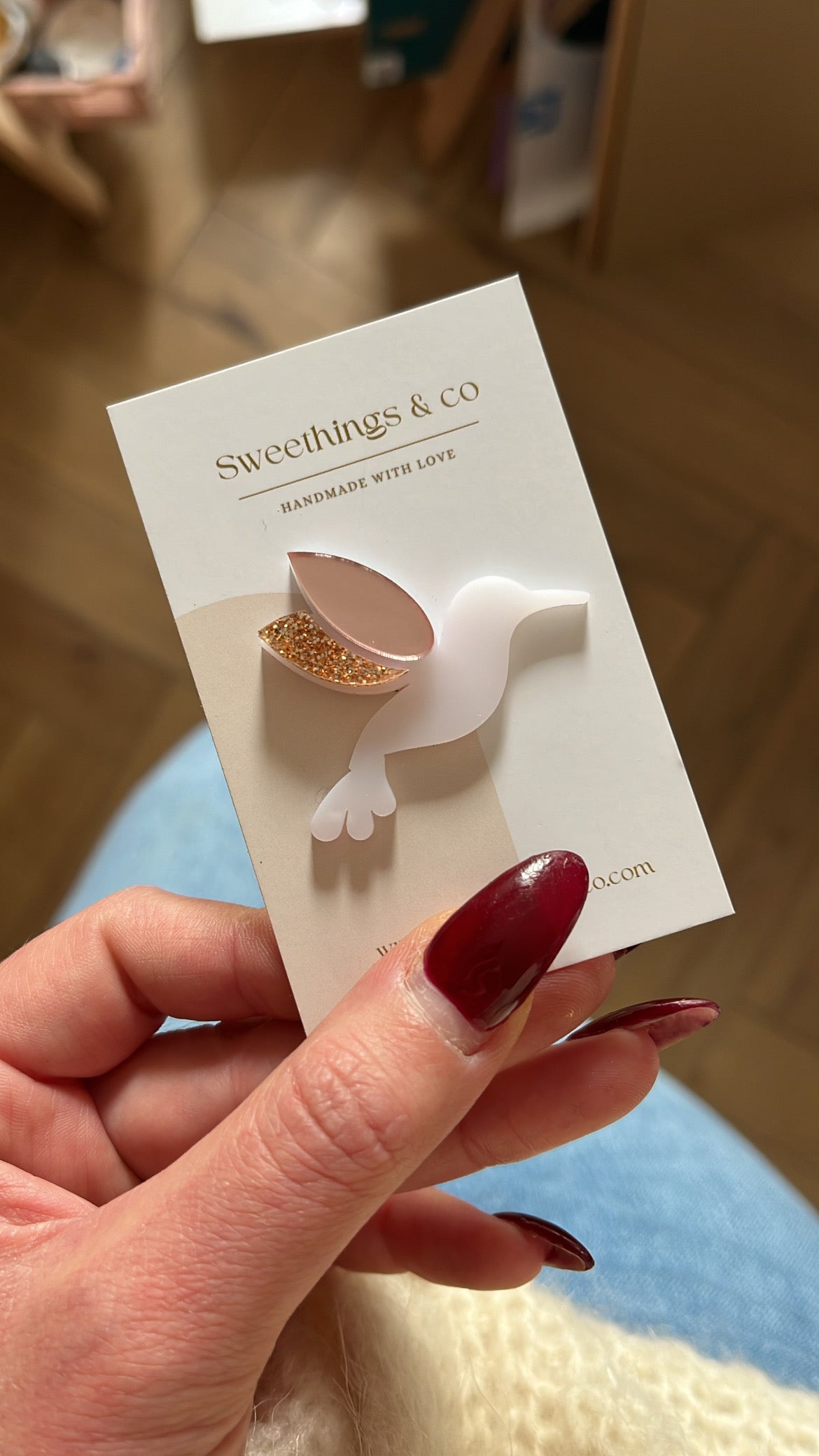 Broche poétique colibri