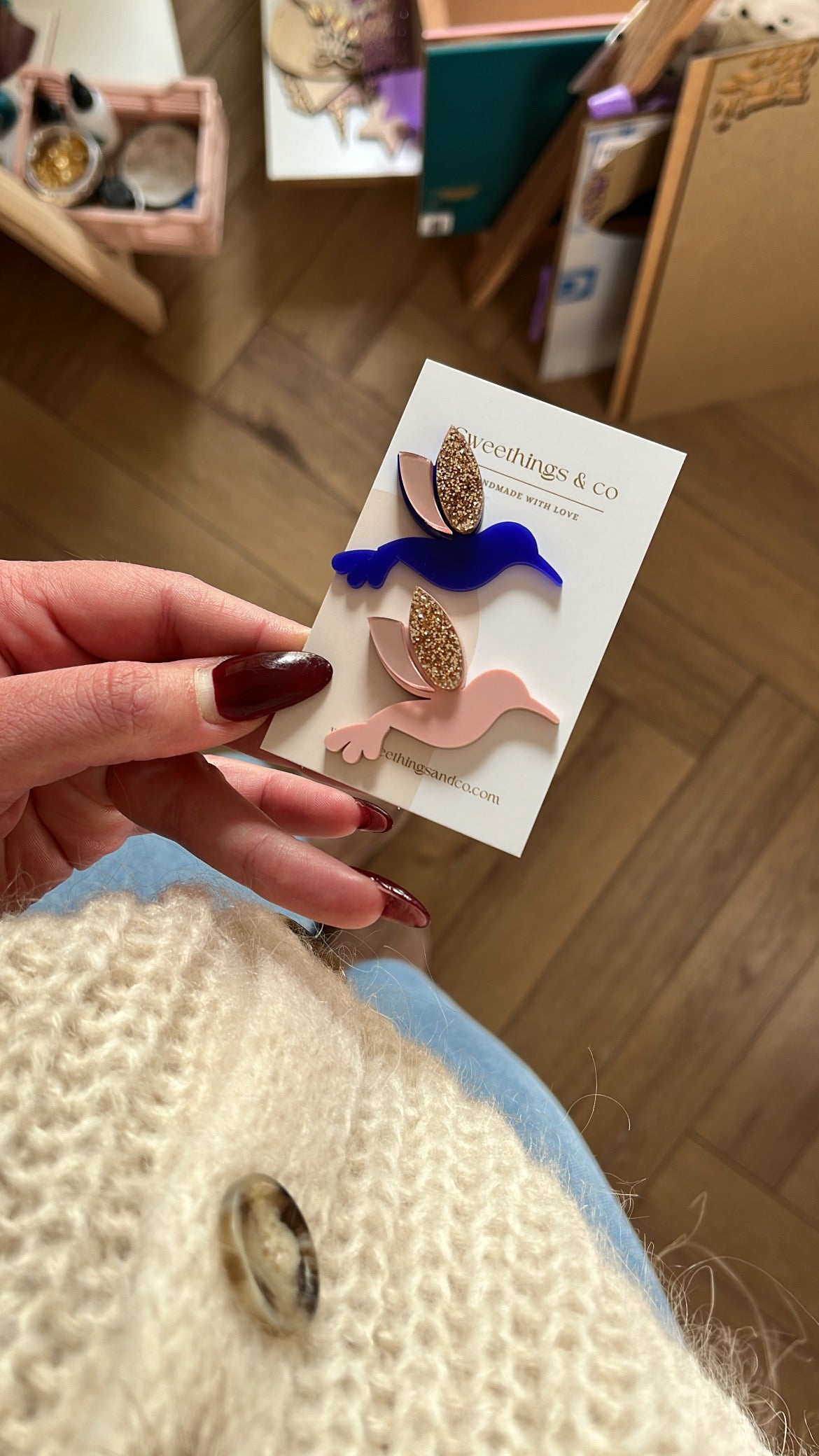 Broche poétique colibri