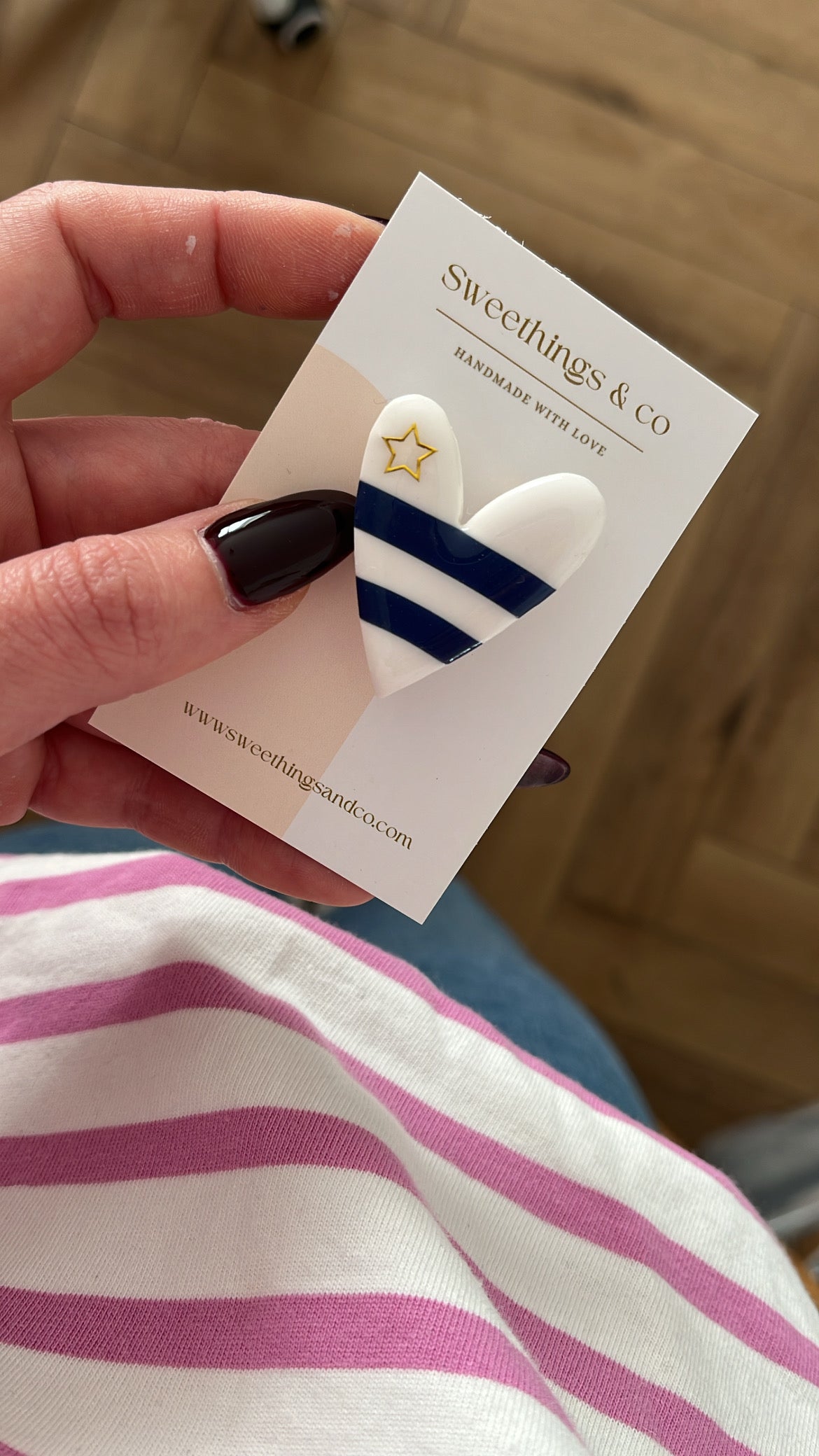 Broche poétique coeur