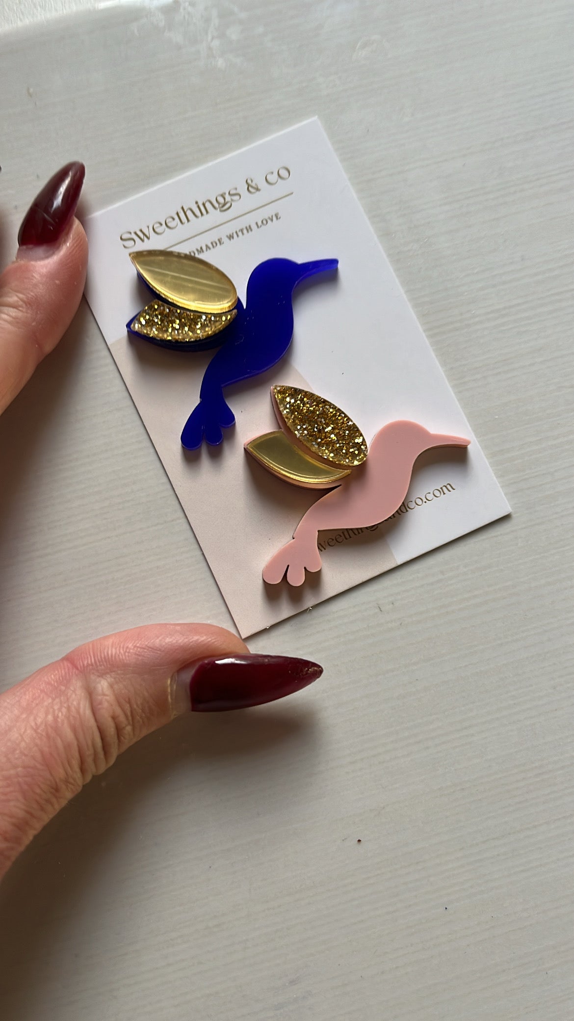 Broche poétique colibri