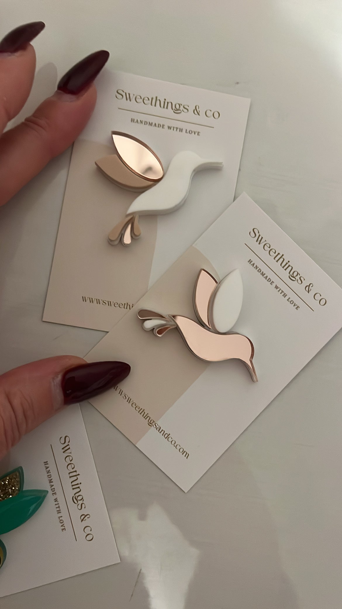 Broche poétique colibri