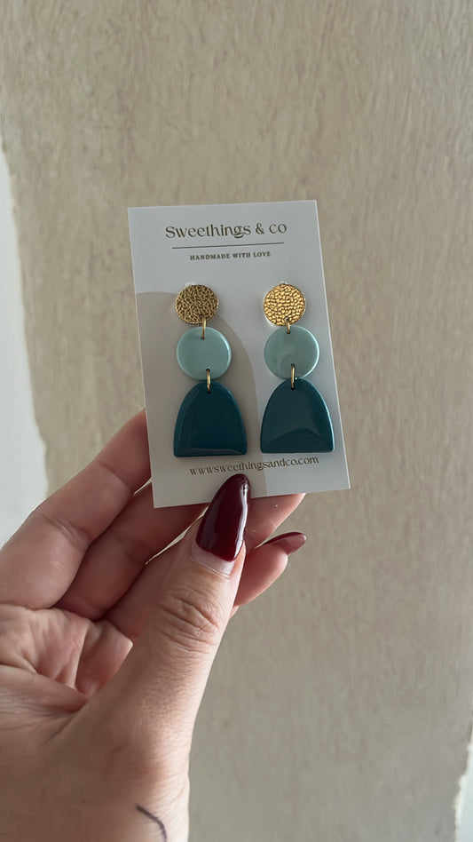Boucles d’oreilles Bleu Paon