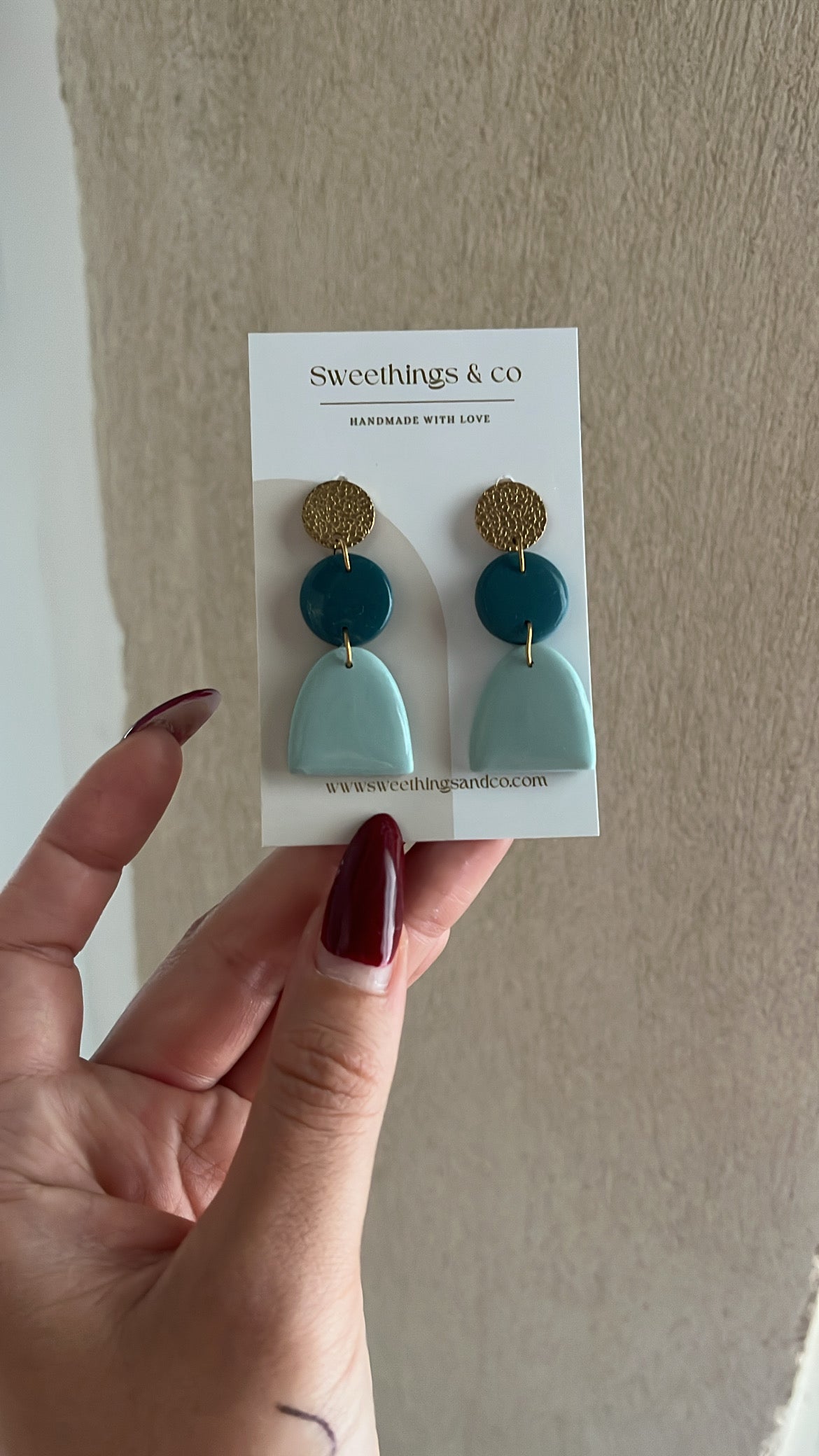 Boucles d’oreilles Bleu Paon