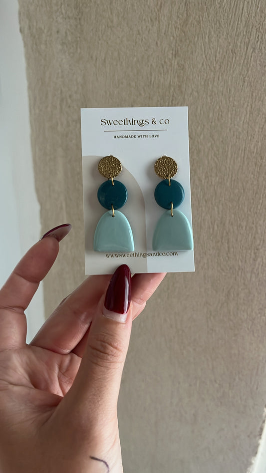 Boucles d’oreilles Bleu Paon