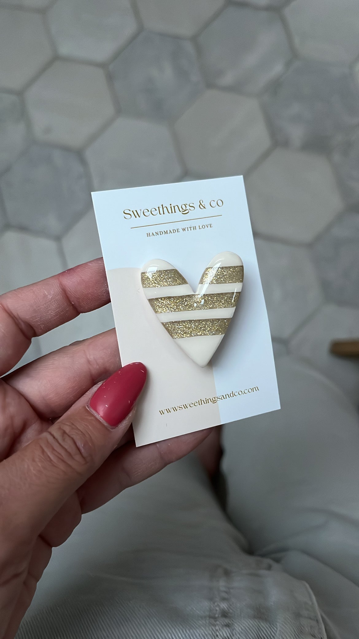 Broche poétique cœur