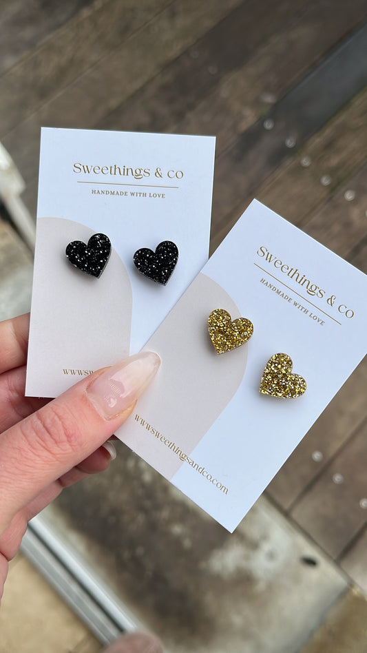 Puces cœur paillettes