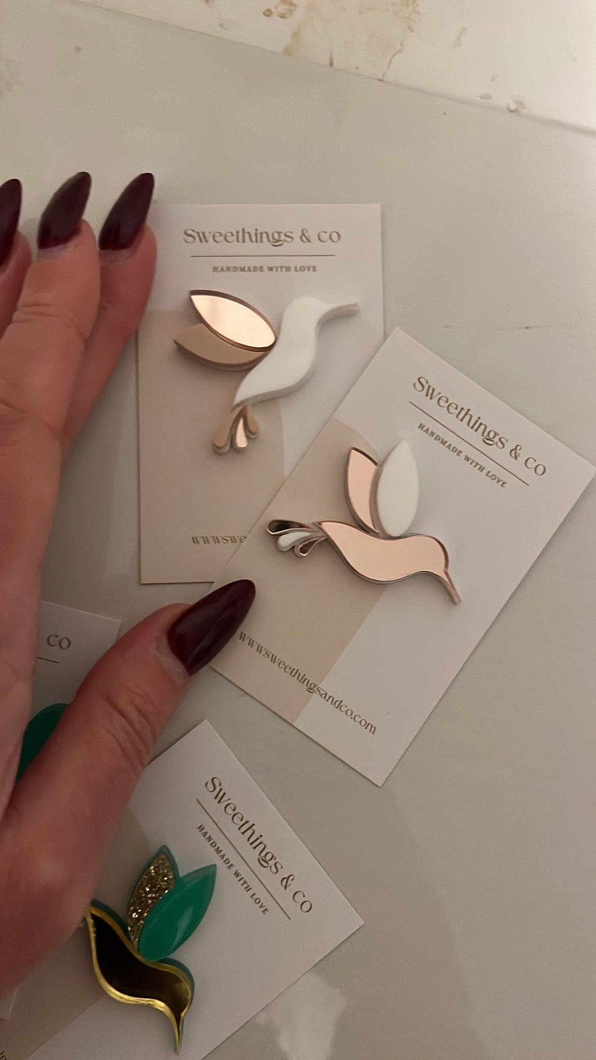 Broche poétique colibri