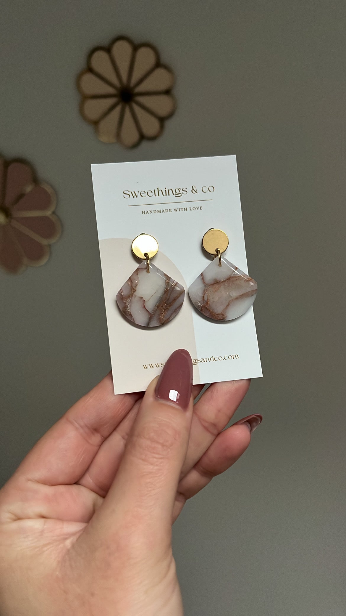 Boucles d’oreilles marbré