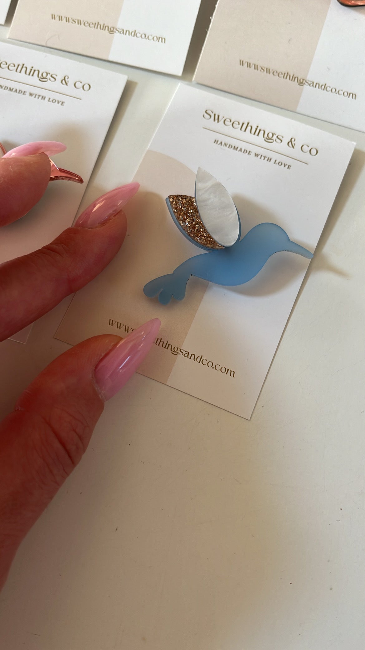 Broche poétique colibri