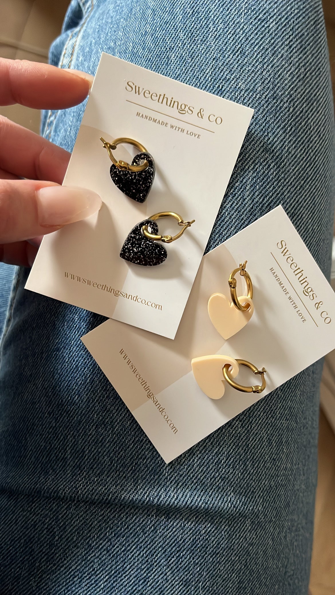 Creoles cœur interchangeables - Couleurs au choix