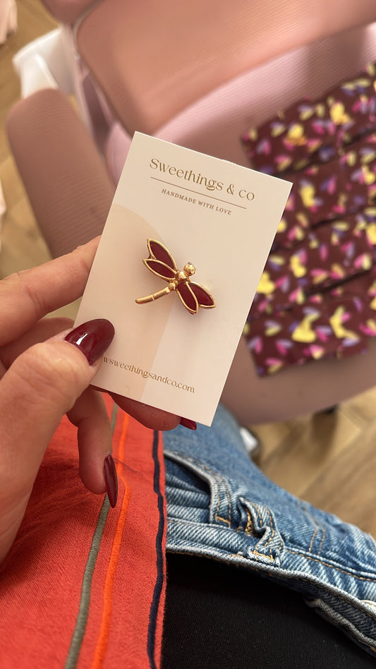 Broche poétique libellule