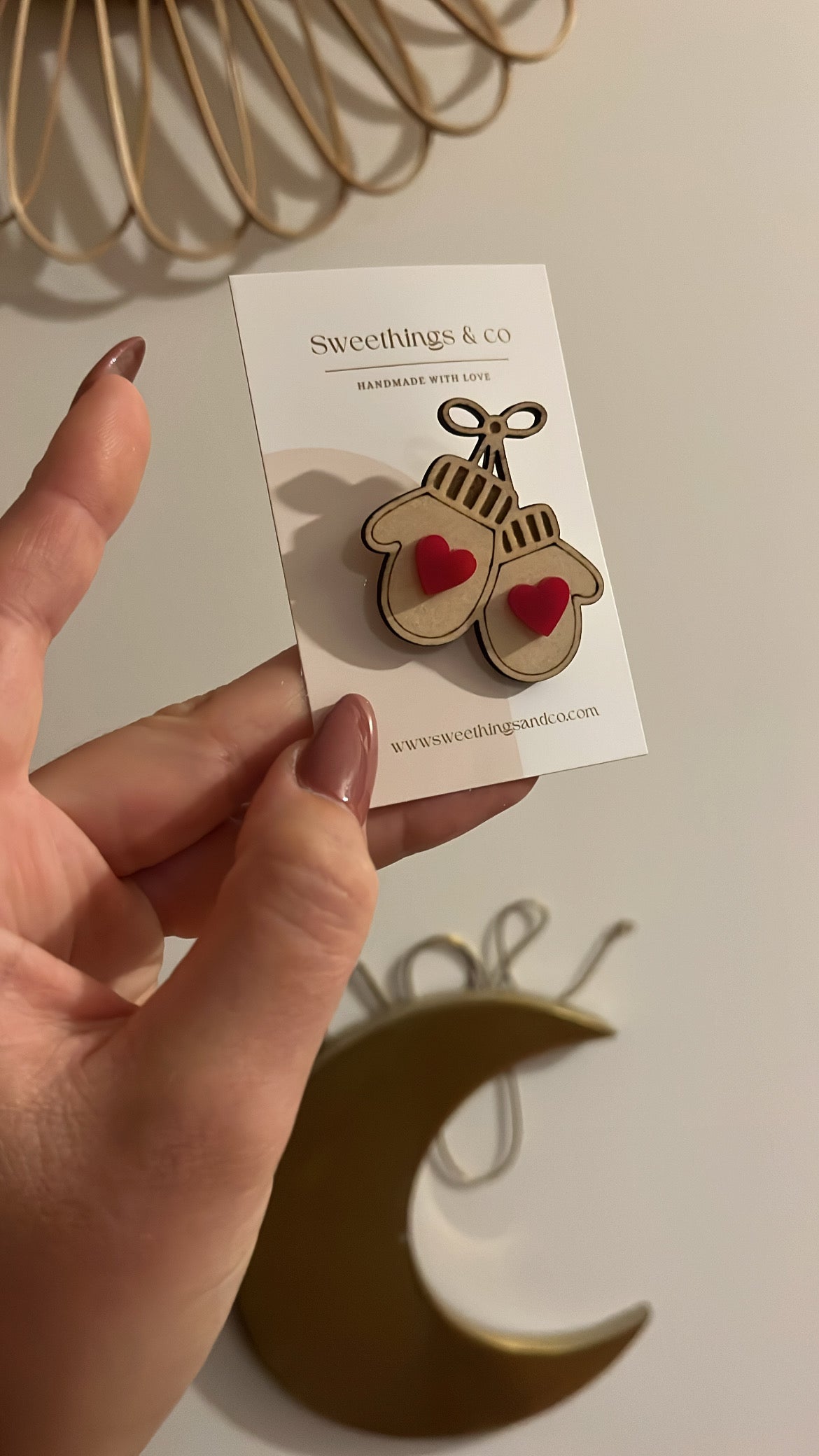 Broche poétique moufle de Noël