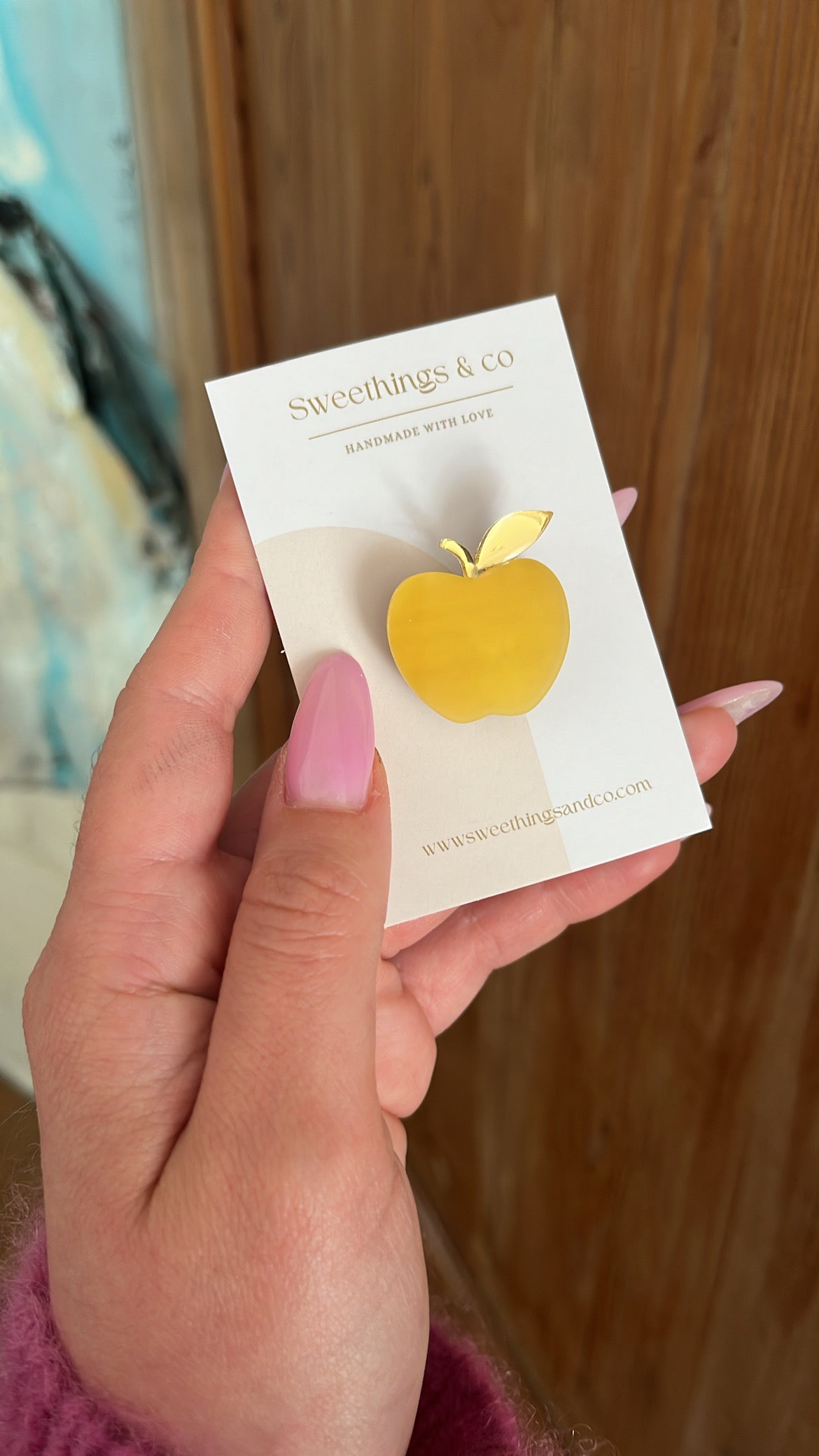 Broche poétique pomme
