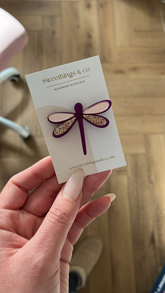 Broche poétique libellule