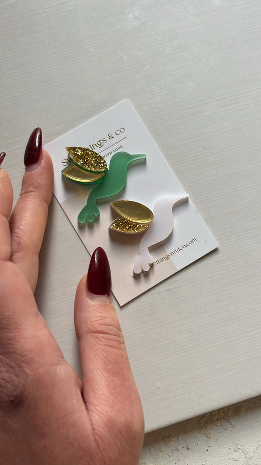 Broche poétique colibri