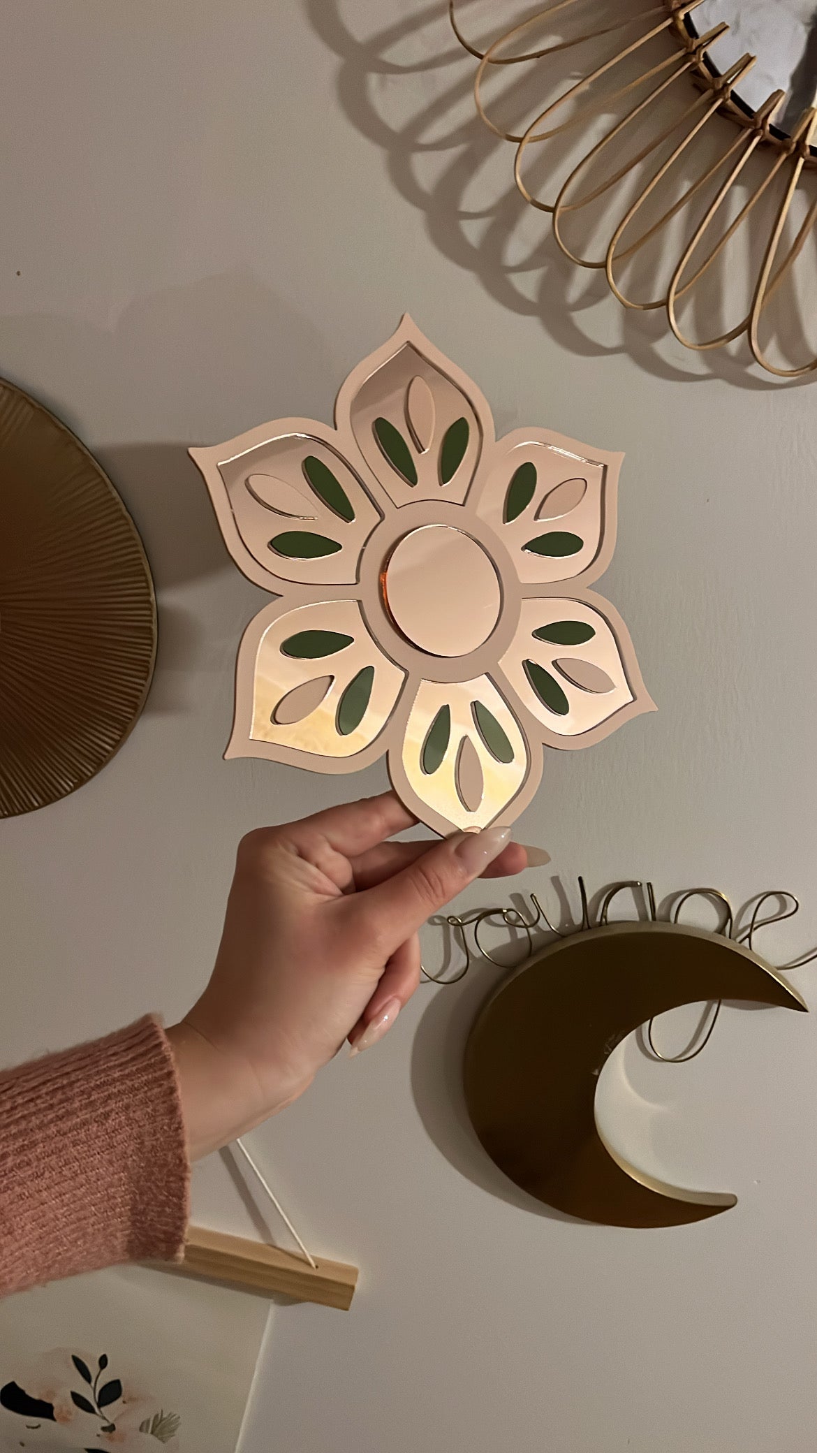 Décoration miroir fleur