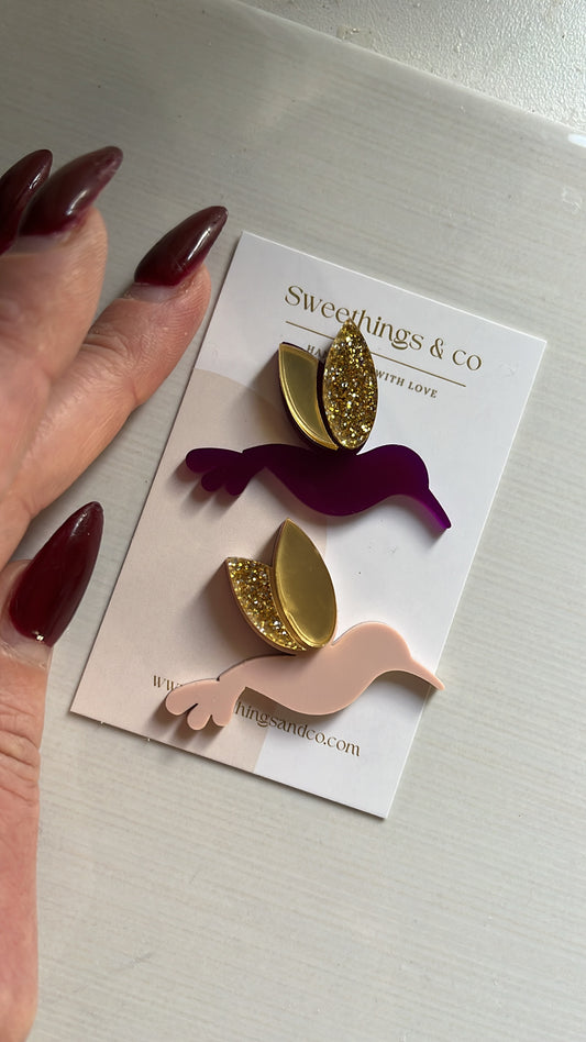 Broche poétique colibri