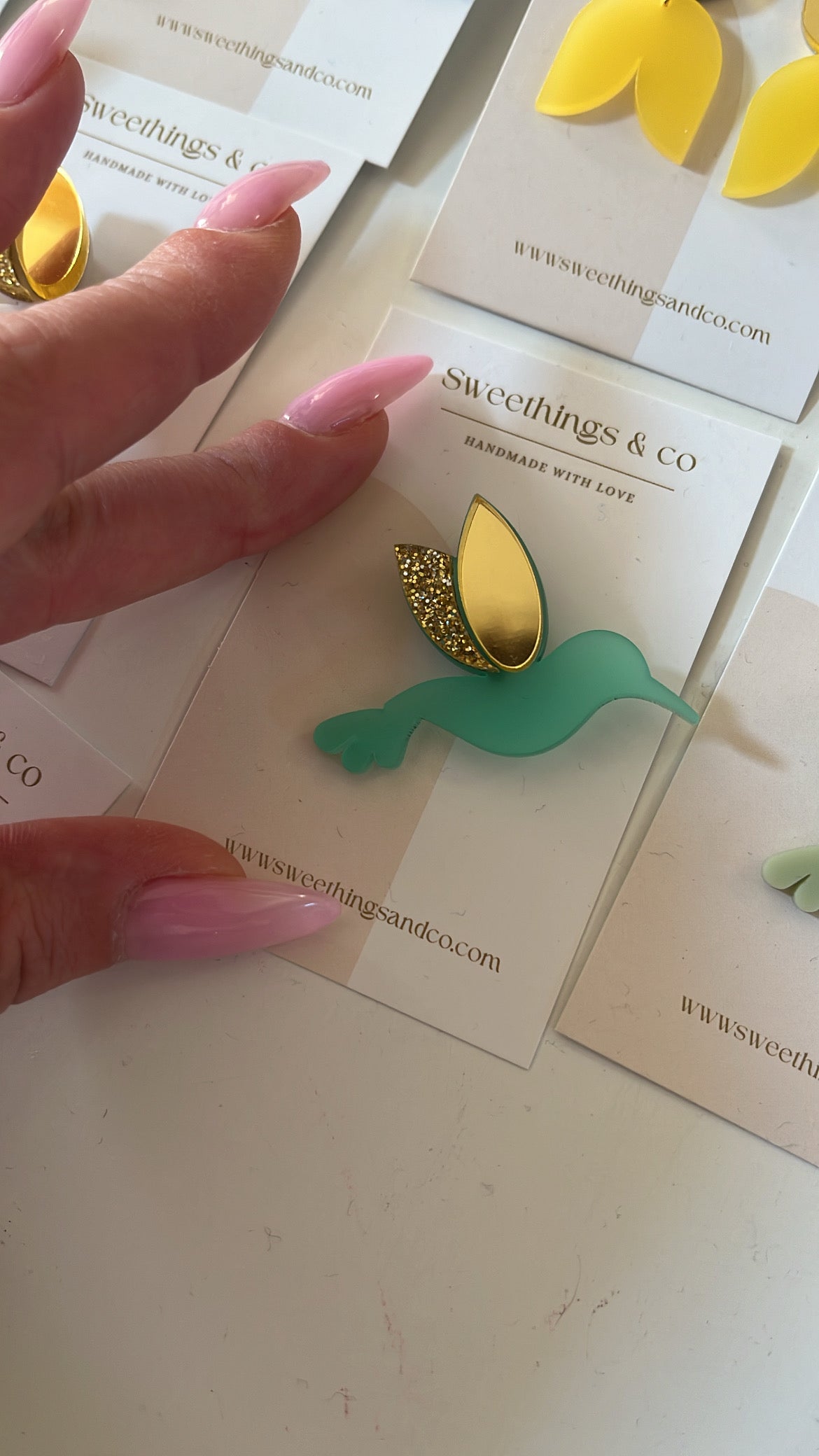 Broche poétique colibri - Gravrue Prénom