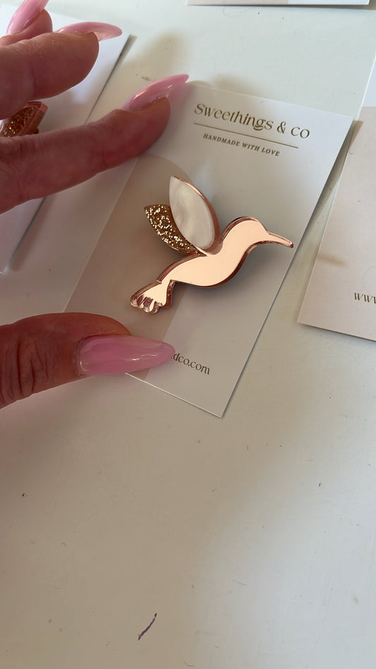 Broche poétique colibri