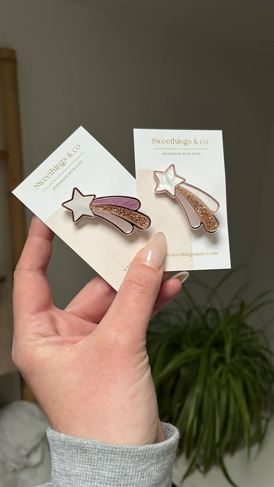 Broche poétique étoile filante