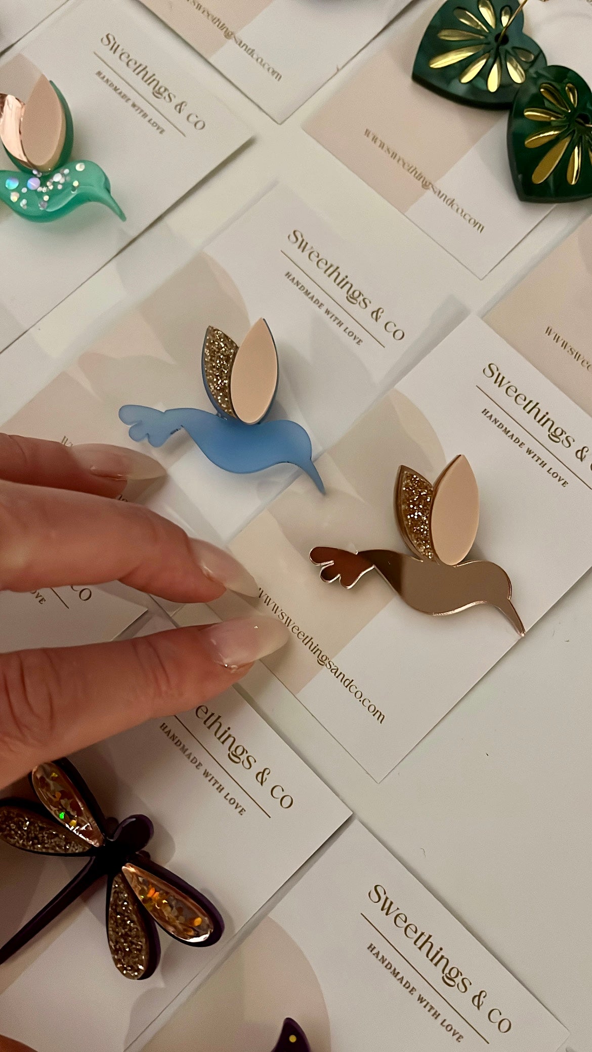 Broche poétique colibri