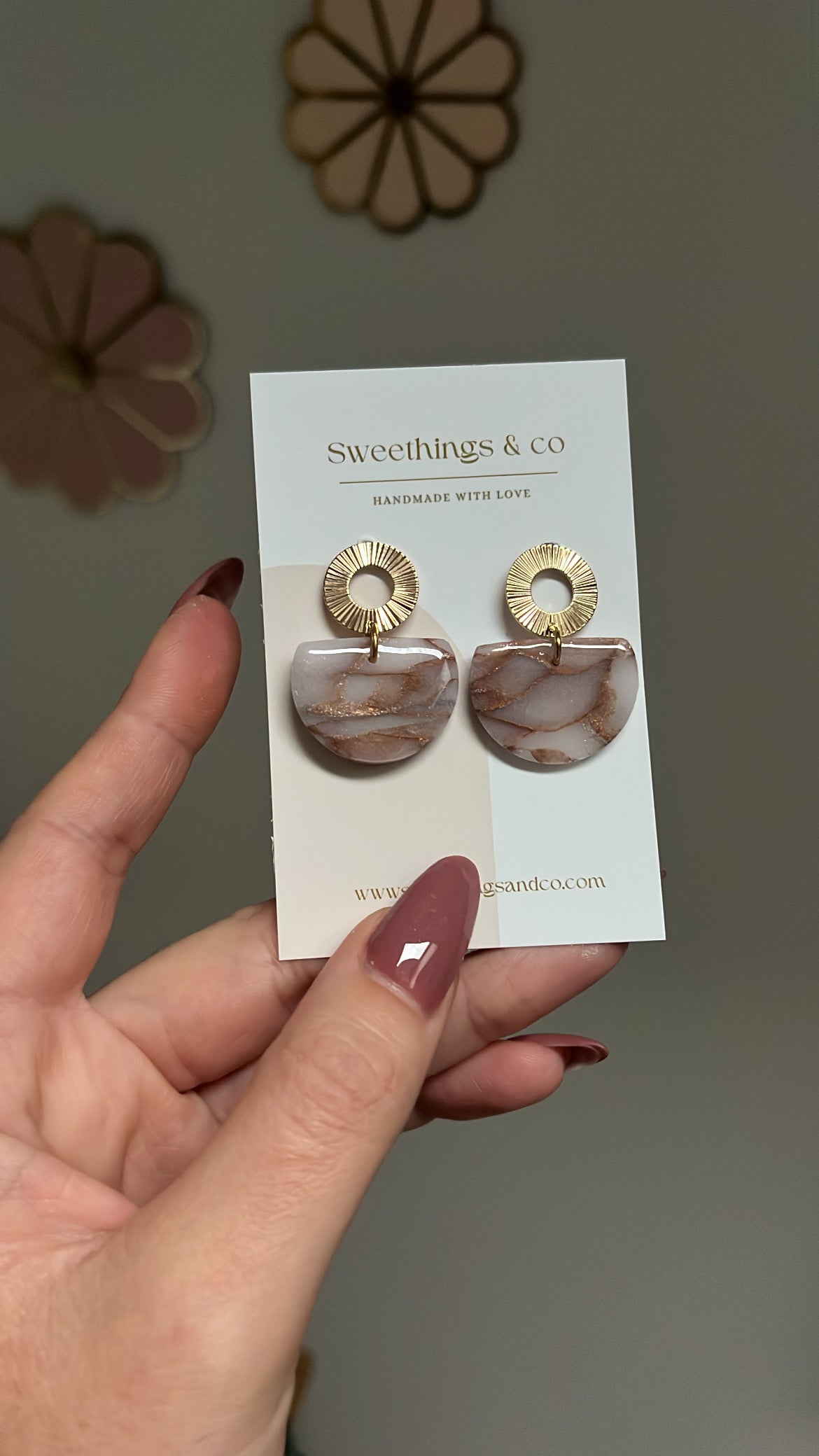 Boucles d’oreilles marbré