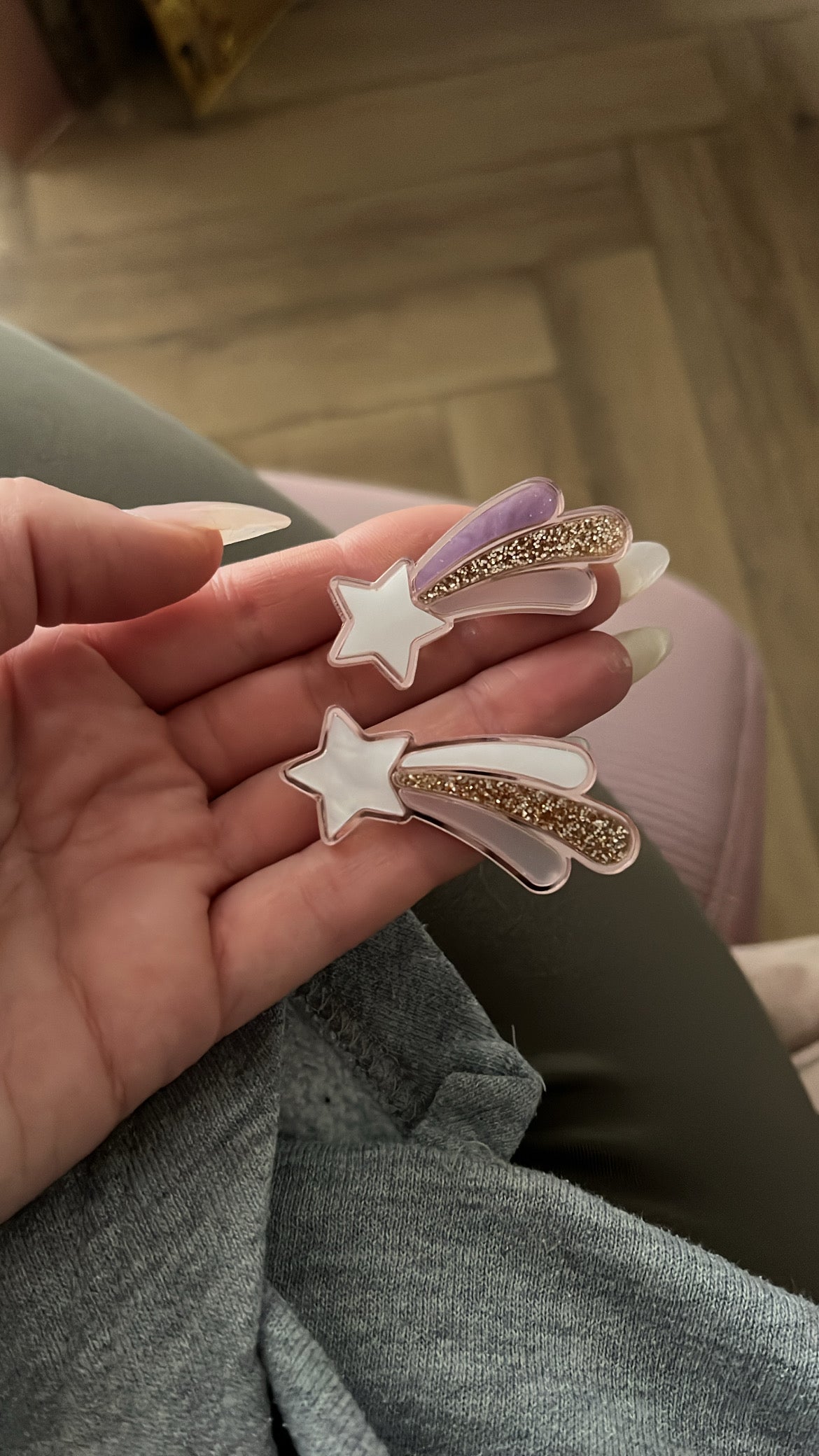 Broche poétique étoile filante