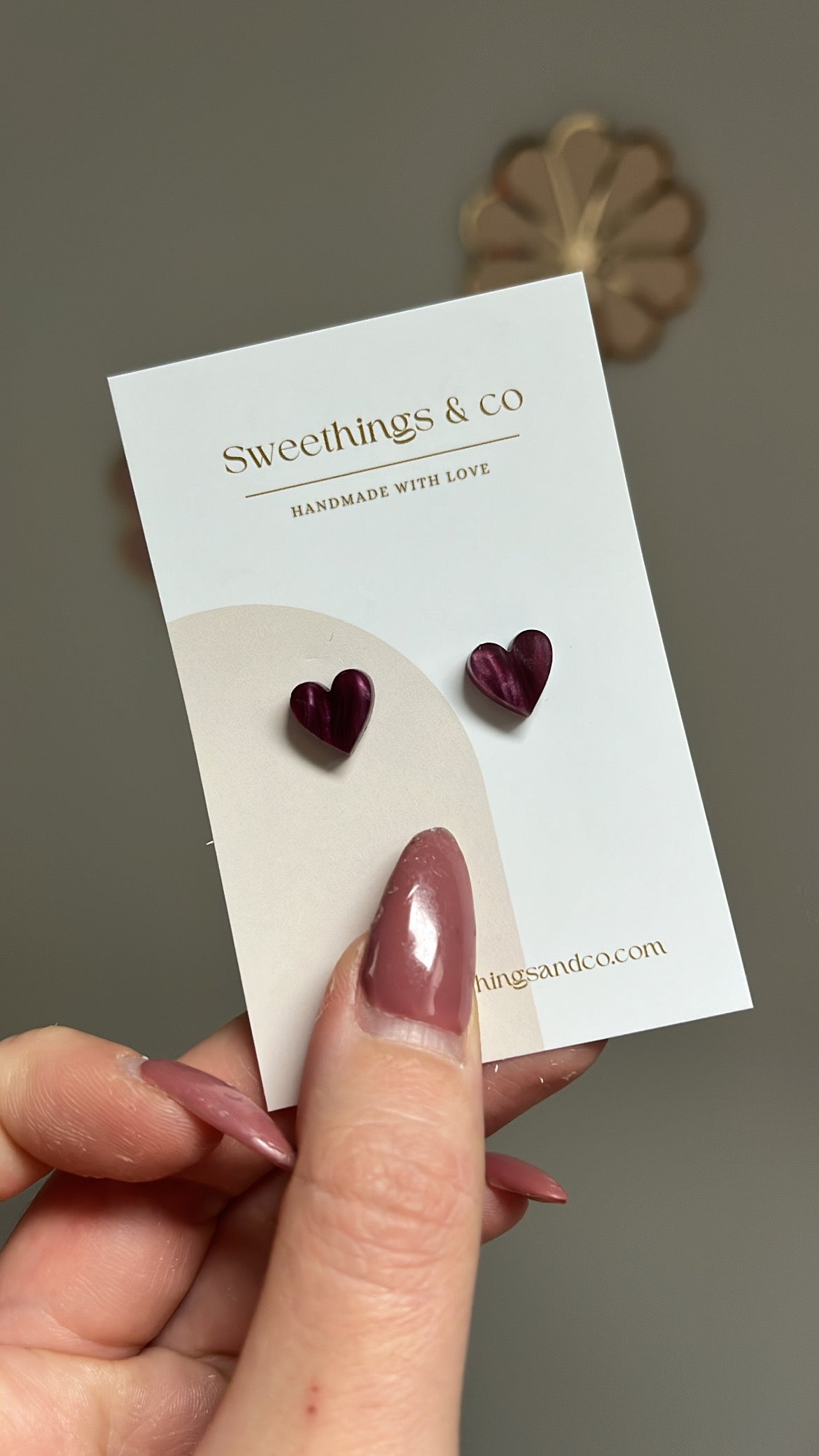 Mini puces cœur effet marbre