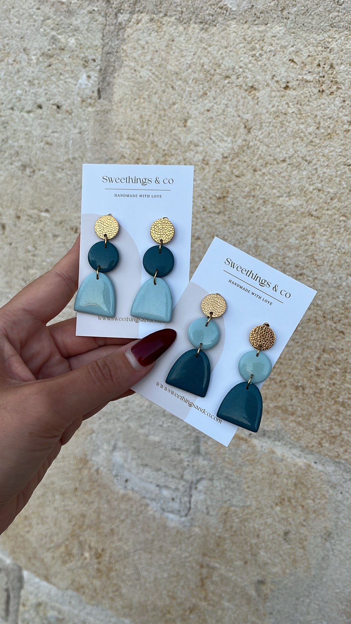 Boucles d’oreilles Bleu Paon