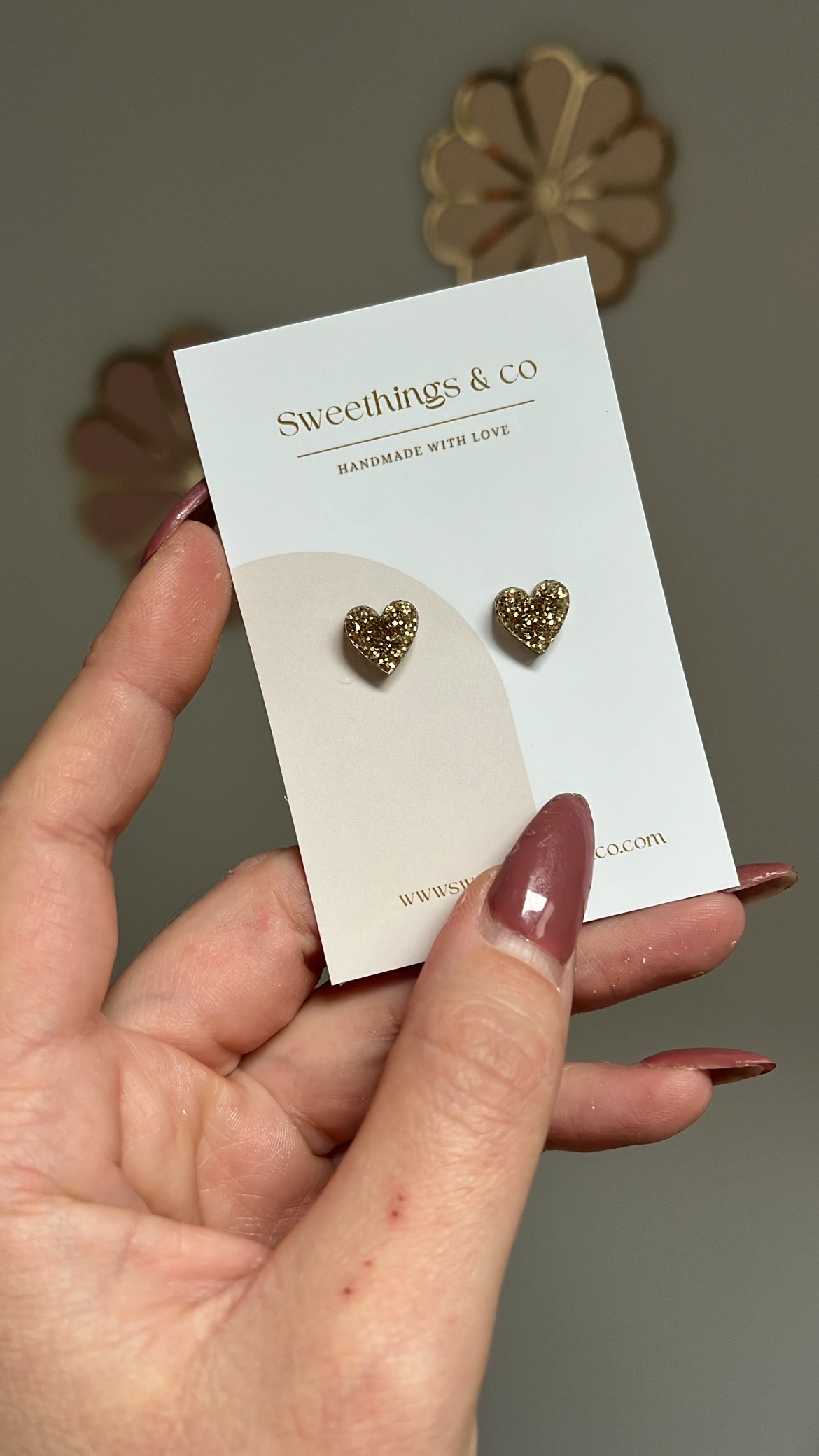 Mini puces coeur Paillettes