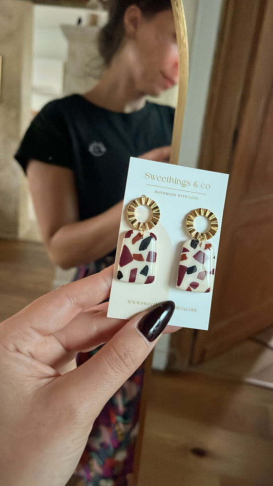 Boucles d’oreilles rondes Terrazzo