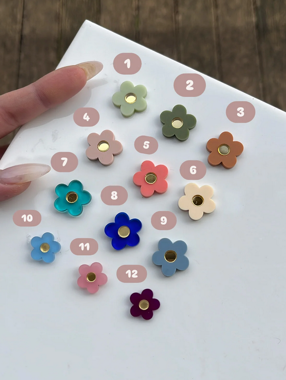 Puces FLEUR - 12 couleurs au choix