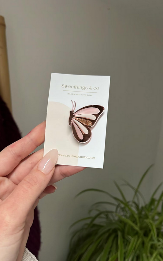 Broche poétique papillon