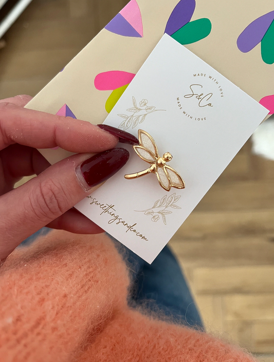Broche poétique libellule