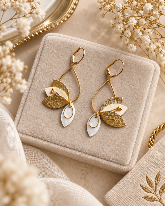 Boucles d'oreilles LEONORE NACRE