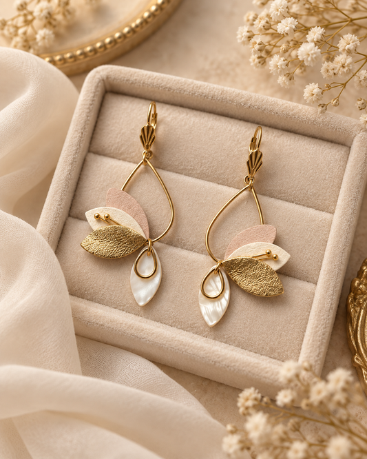 Boucles d'oreilles LEONORE NACRE