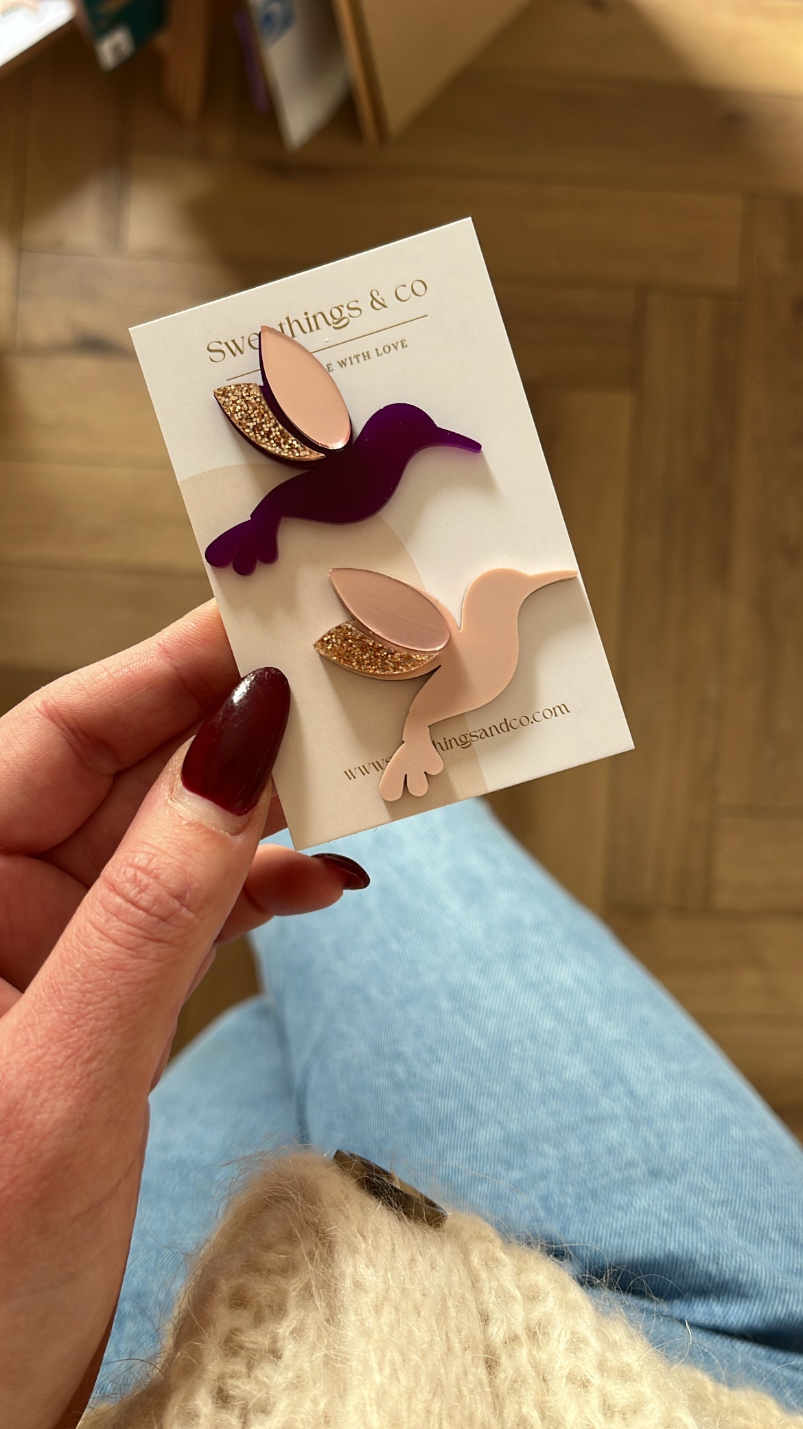 Broche poétique colibri