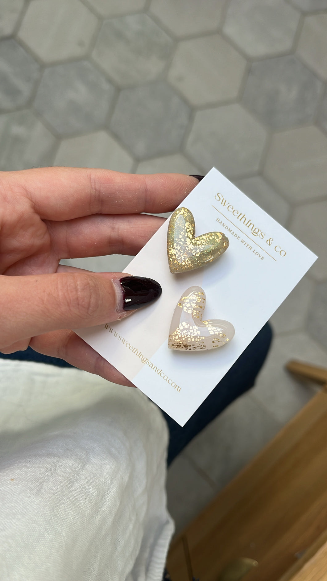 Broche poétique duo coeurs