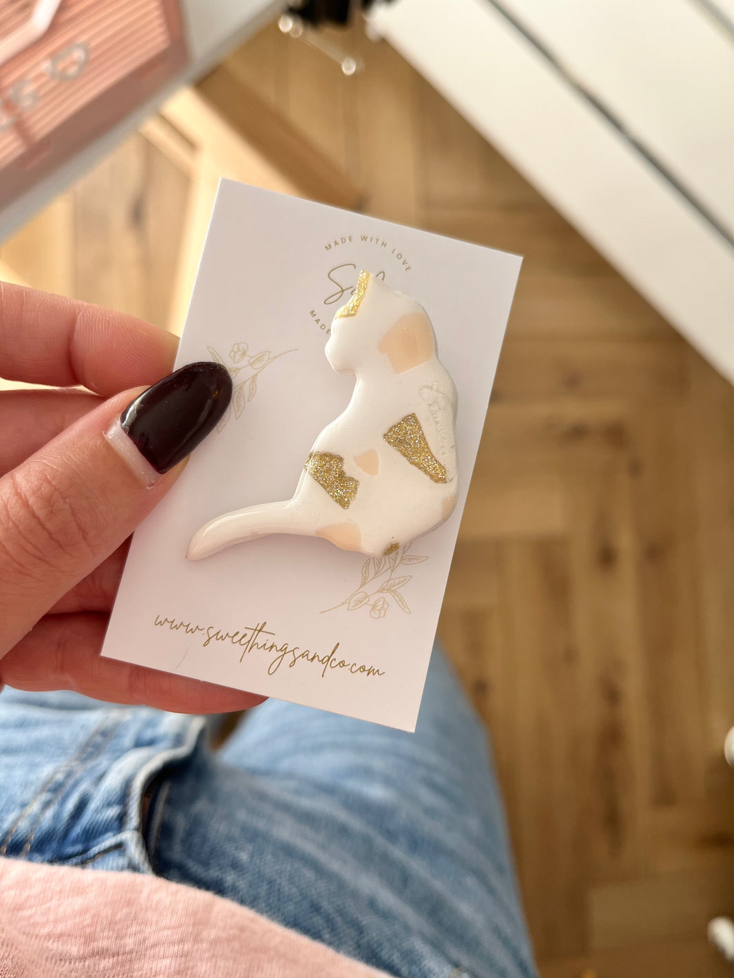 Broche poétique chat