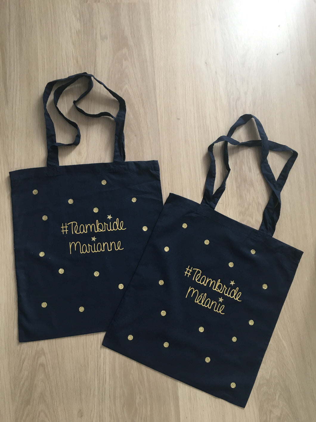 Tote Bag Confettis #Teambride (avec ou sans prénom)
