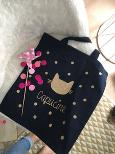 Tote Bag Petit Chat Scintillant ♡ Couleurs au choix