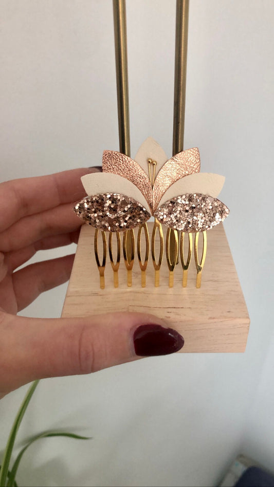 Peigne Floral Rose Gold