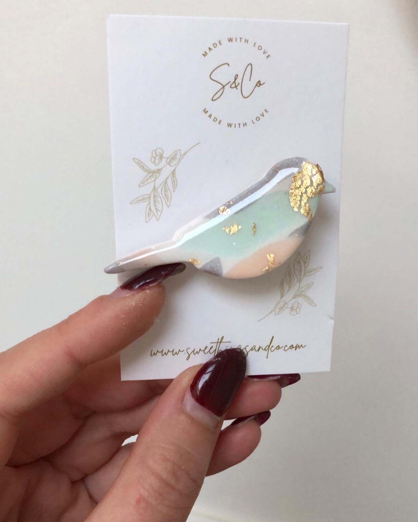 Broche poétique oiseau